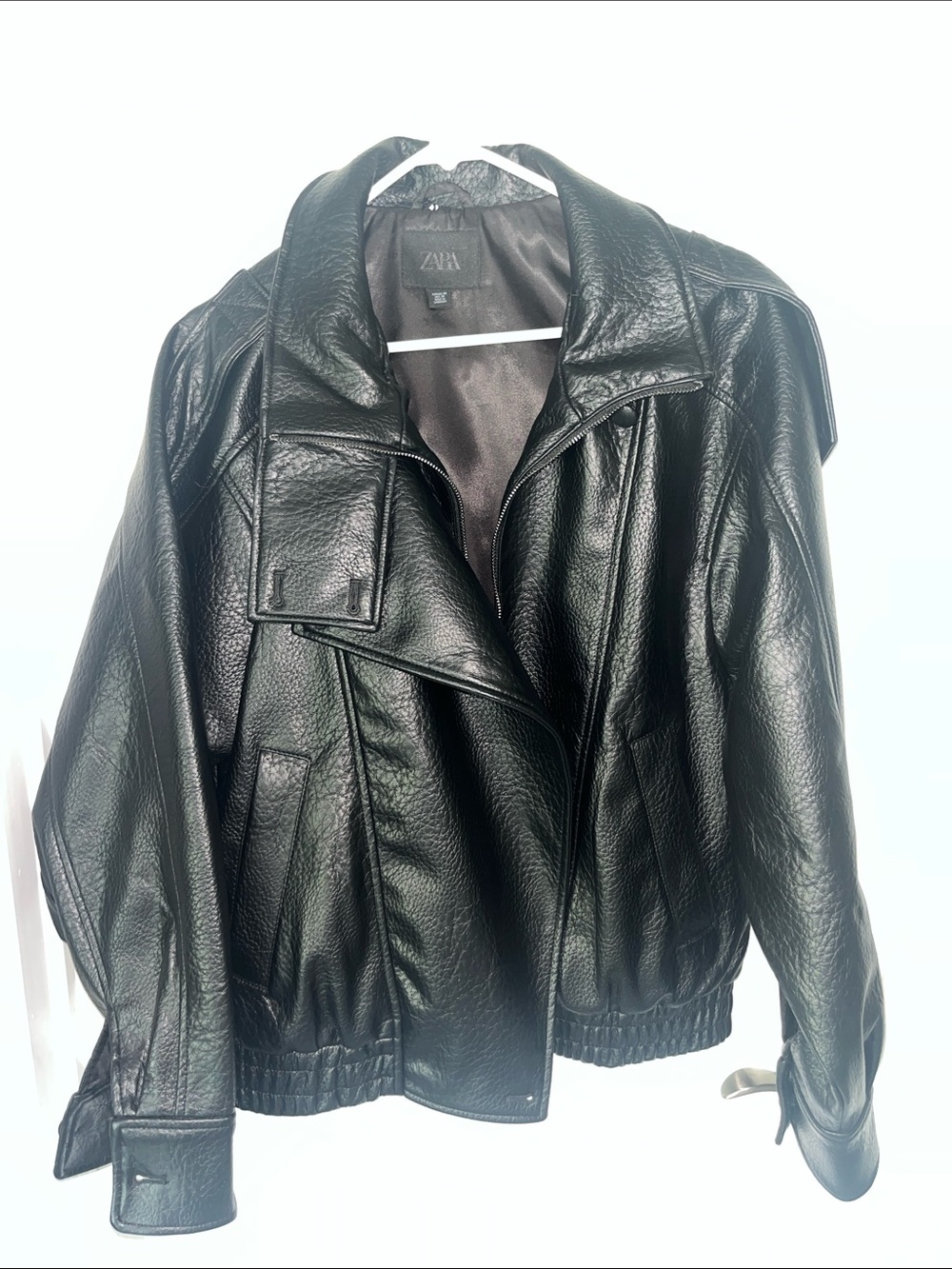 Zara Black Faux Leather Jacket